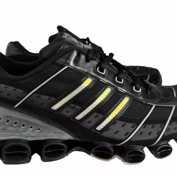 Vintage Rare Adidas Bounce Trainers Running Shoes Black Gray Men 10.5 Mint - Picture 2 of 3